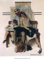 family home from vacation Norman Rockwell